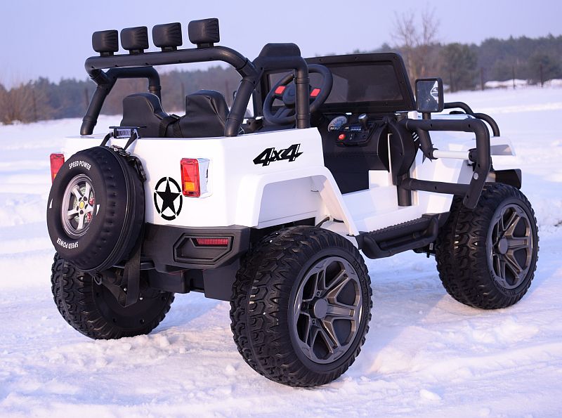 MEGA JEEP 4X4 Z REDUKTOREM NAPĘDU EXCLUSIVE, WOLNY START,MIĘKKIE KOŁA, 2x12V 10 Ah/WXE1688 - obrazek 7