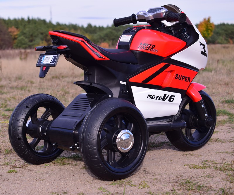 DUŻY MOTOR ŚCIGACZ STRONG 2 EXCLUSIVE, ŚWIECĄCE KOŁA, 3 KOŁOWY/HT5188 - obrazek 5