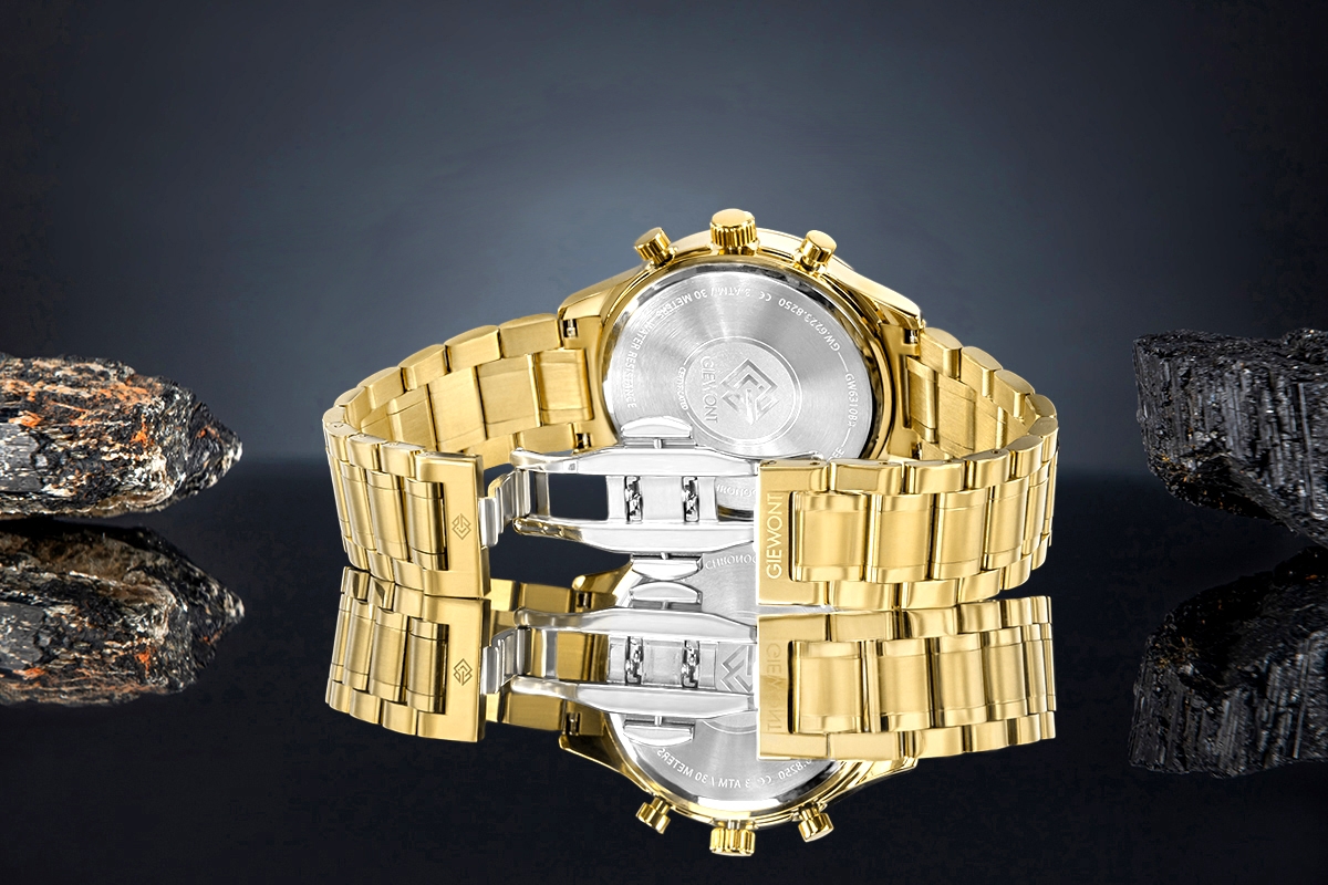 Zegarek Męski Giewont Chronograph Sapphire Złoto Czarny GW6310-B4 - obrazek 6