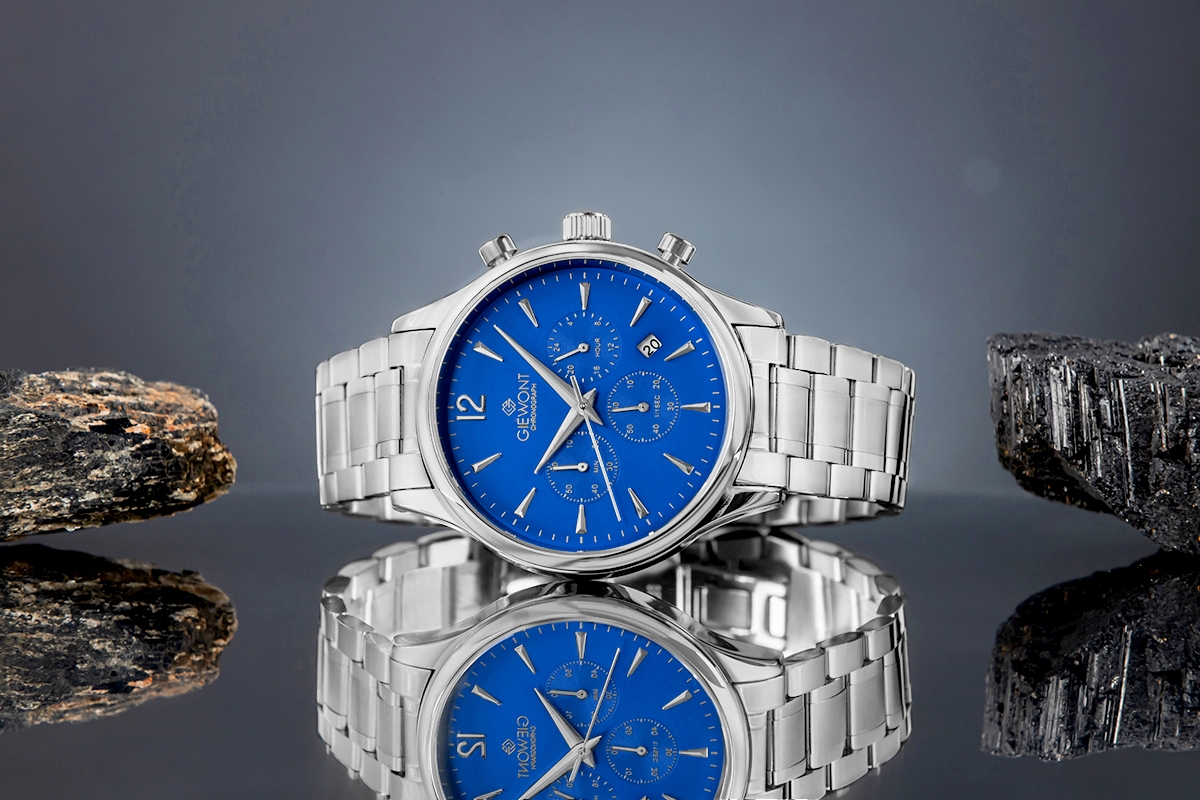 Zegarek Męski Giewont Chronograph Sapphire Srebrno Niebieski GW6310-B3 - obrazek 5