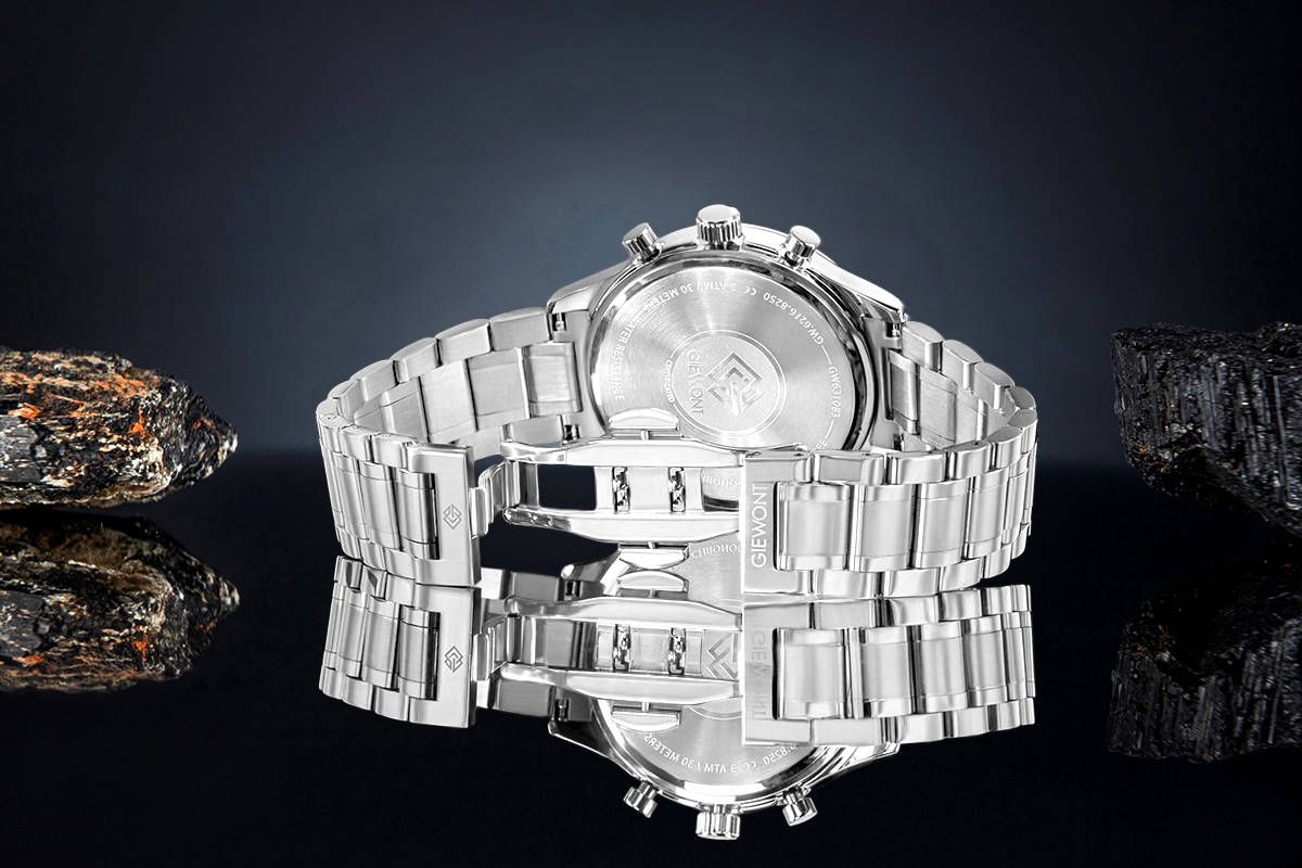 Zegarek Męski Giewont Chronograph Sapphire Srebrno Niebieski GW6310-B3 - obrazek 6
