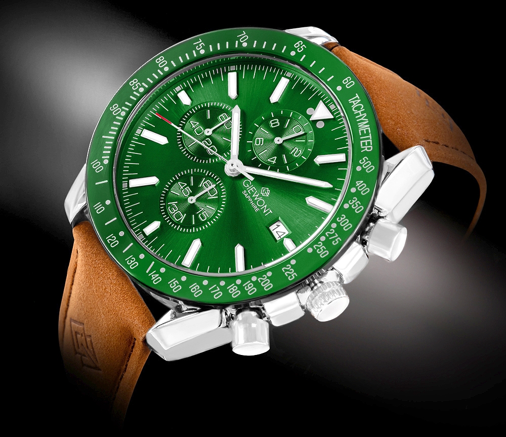 Zegarek Męski Giewont Chronograph Sapphire Brązowo Zielony GW8720-A3 - obrazek 2