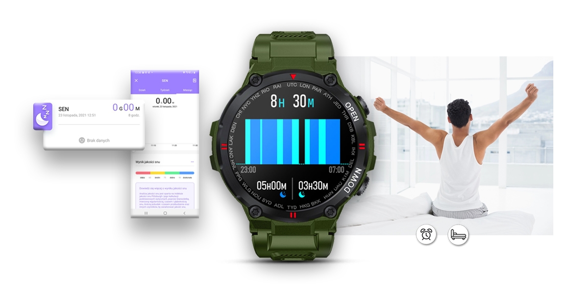 Smartwatch GIEWONT Zielony GW430-3 - obrazek 8