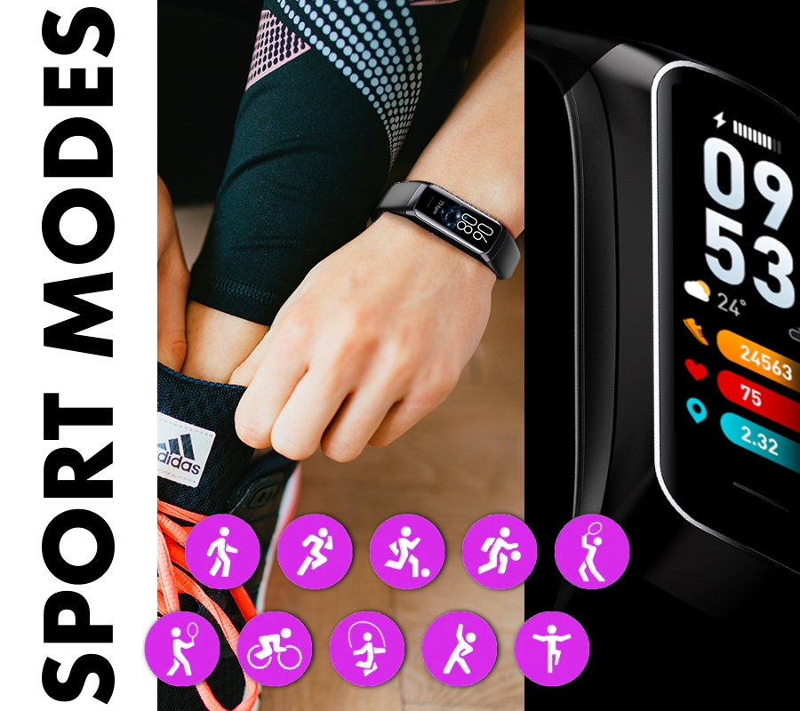 Smartband Damski RUBICON RNCF05 Rose Gold/Berry SMARUB214 - obrazek 5