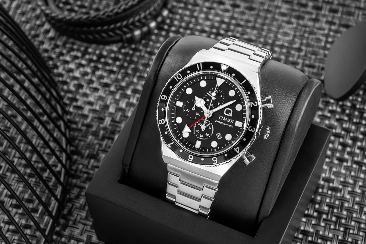 Zegarek Męski TIMEX Q Timex 3-Time Zone Chronograph TW2V69800 + BOX - obrazek 5