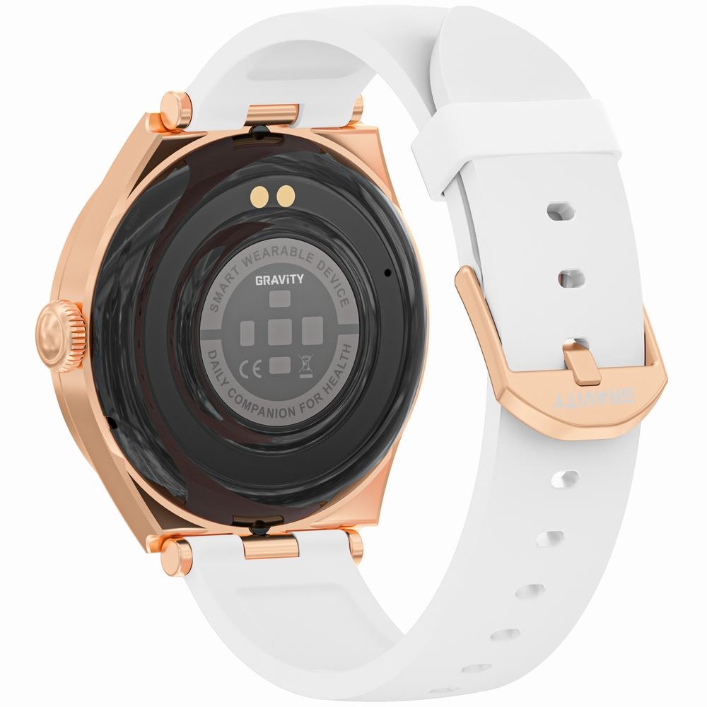 Smartwatch Gravity Różowe Złoto Biały GT25-4 - obrazek 4