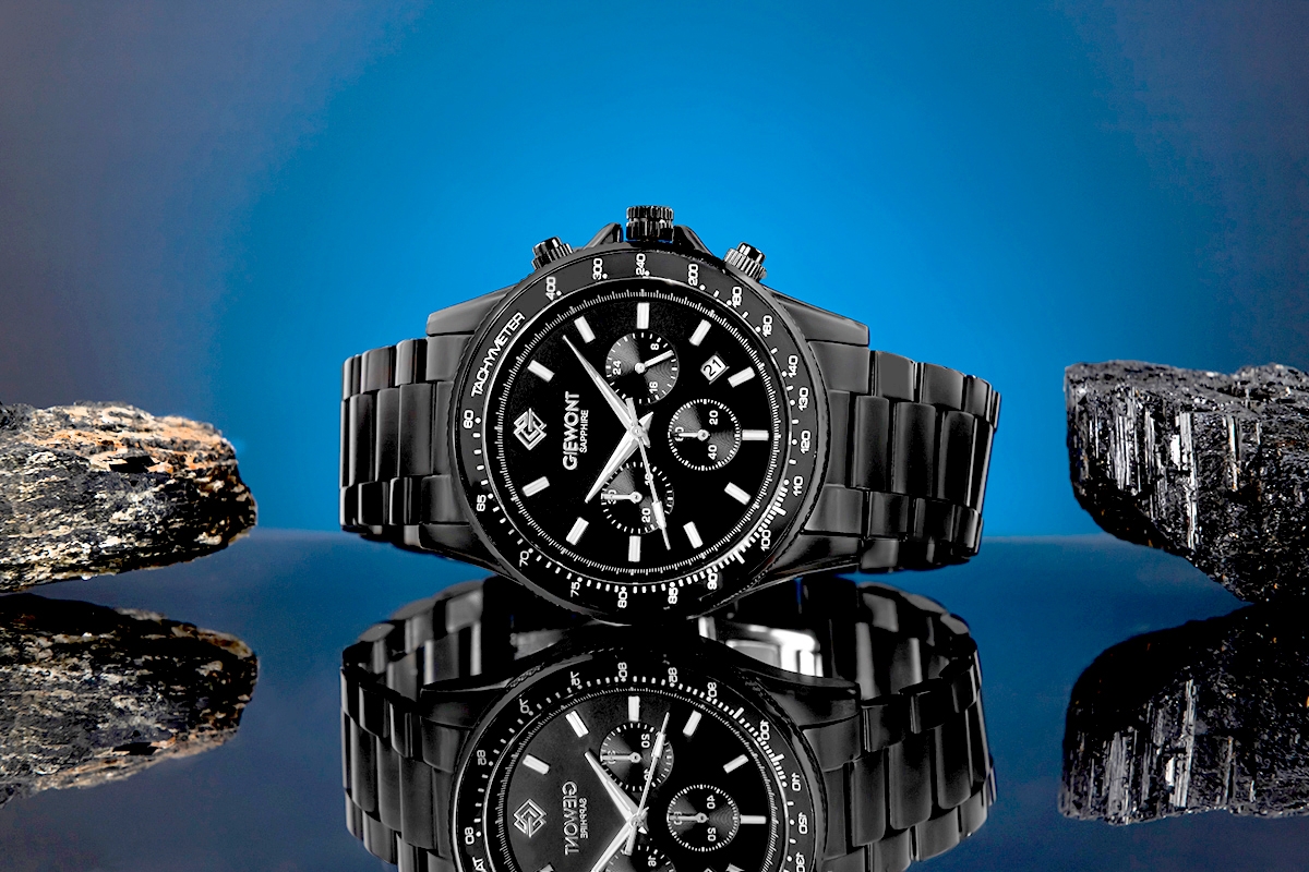 Zegarek Męski Giewont Chronograph Sapphire Czarny GW3520-B1 - obrazek 5