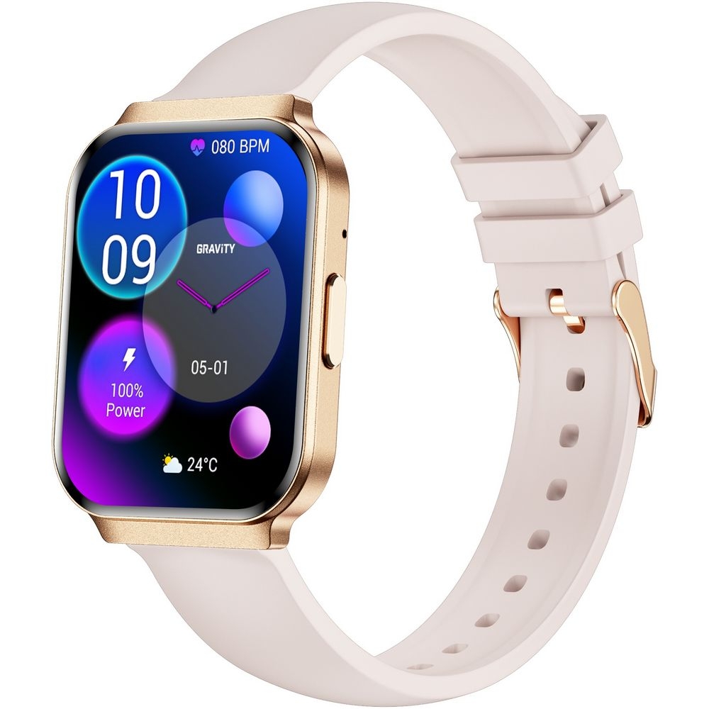 Smartwatch Gravity Różowe Złoto Pasek + Bransoleta GT44-2 - obrazek 5