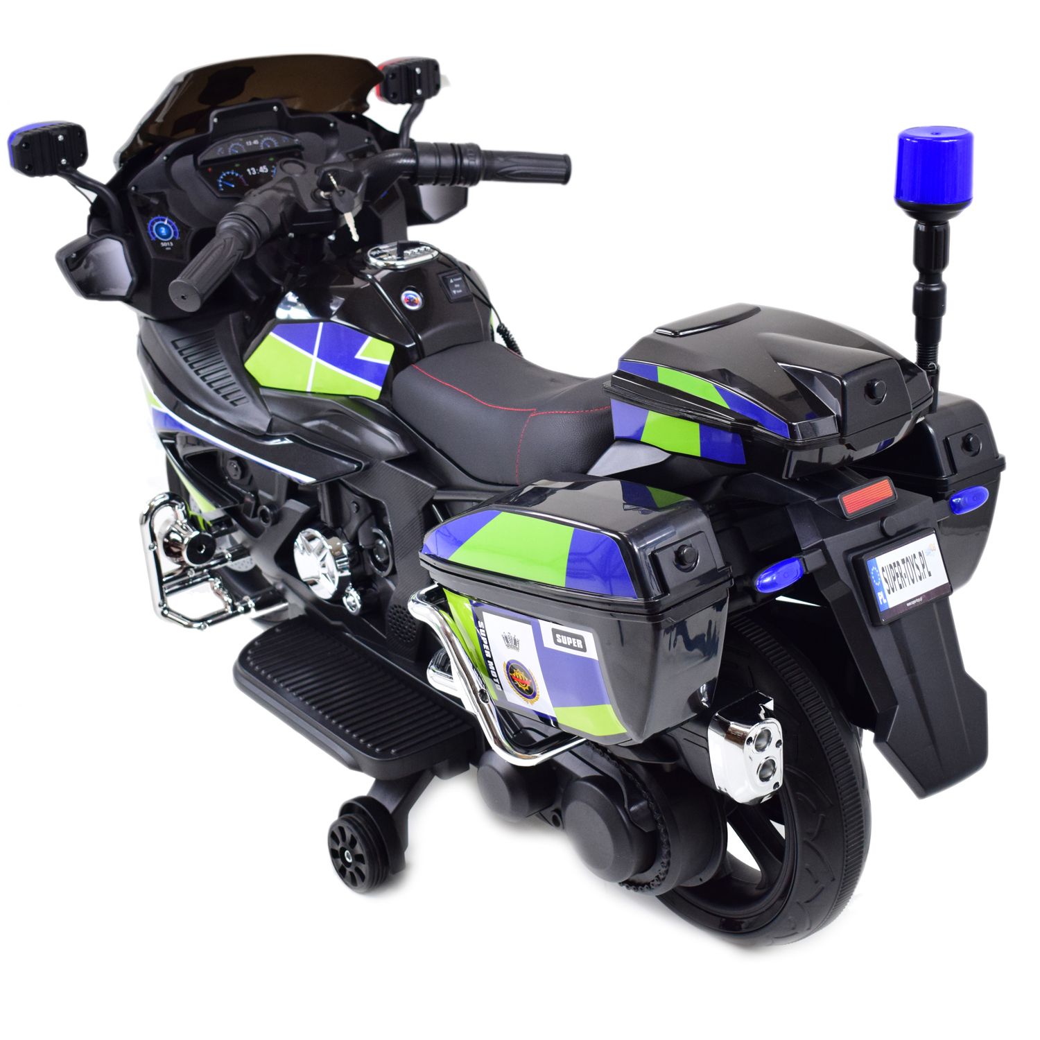 MEGA MOTOR POLICYJNY NA AKUMULATOR, KOGUT, MEGAFON, MOC/BEJ8188 - obrazek 13