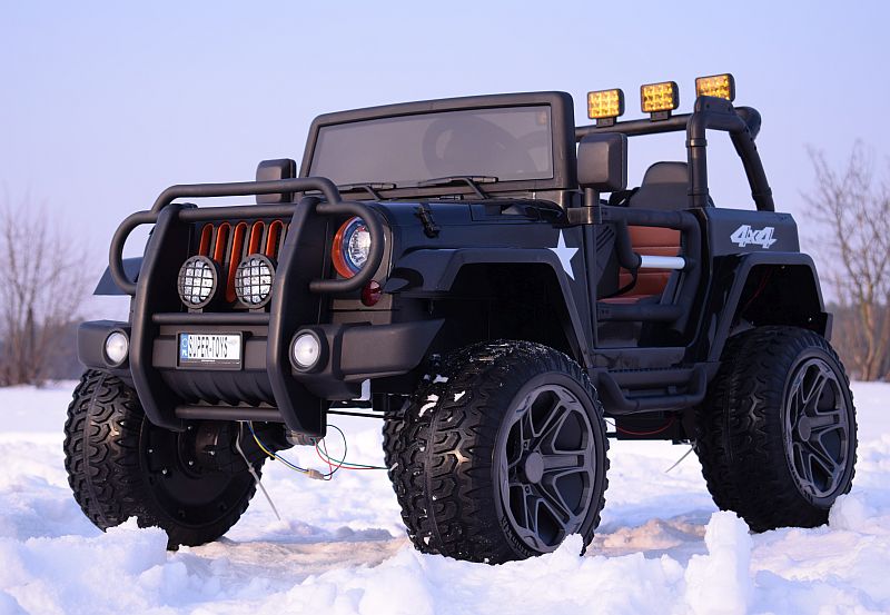 MEGA JEEP 4X4 Z REDUKTOREM NAPĘDU EXCLUSIVE, WOLNY START,MIĘKKIE KOŁA, 2x12V 10 Ah/WXE1688 - obrazek 10