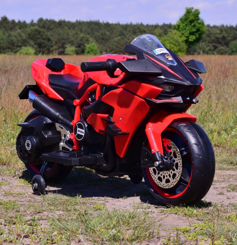 SUPER ŚCIGACZ 12 V, NOWOCZESNA BRYŁA, ŚWIECĄCE KOŁA, GAZ W MANETCE, DWA SILNIKI/MOTOR-H - obrazek 19