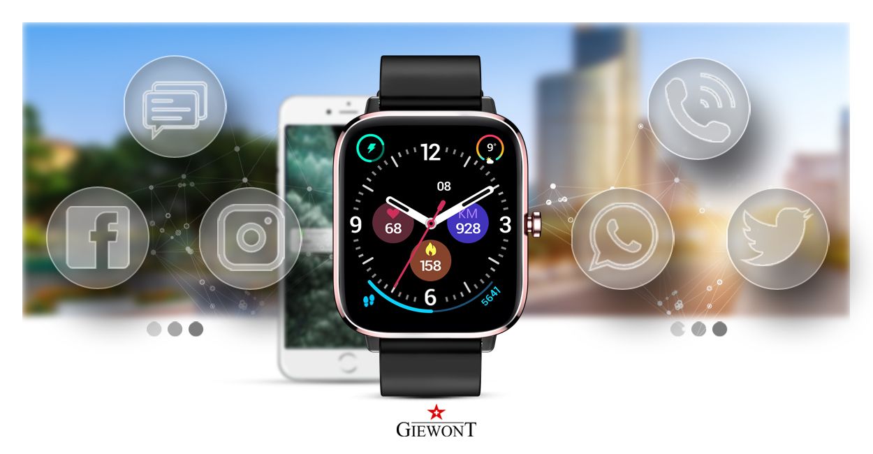 Smartwatch Giewont Różowo-Czarny GW230-3 - obrazek 4