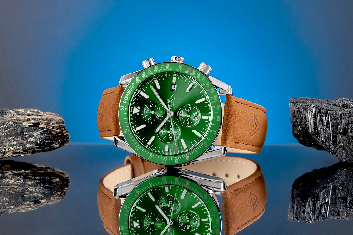 Zegarek Męski Giewont Chronograph Sapphire Brązowo Zielony GW8720-A3 - obrazek 5