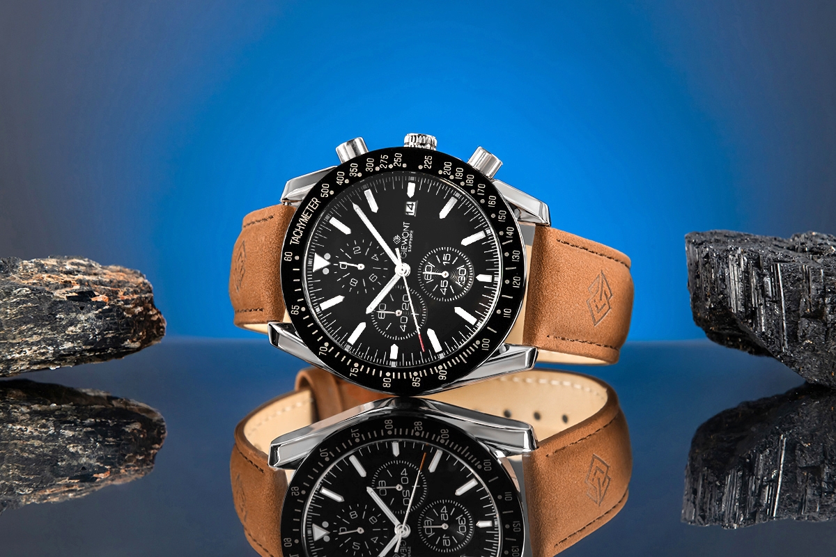 Zegarek Męski Giewont Chronograph Sapphire Brązowo Czarny GW8720-A1 - obrazek 5