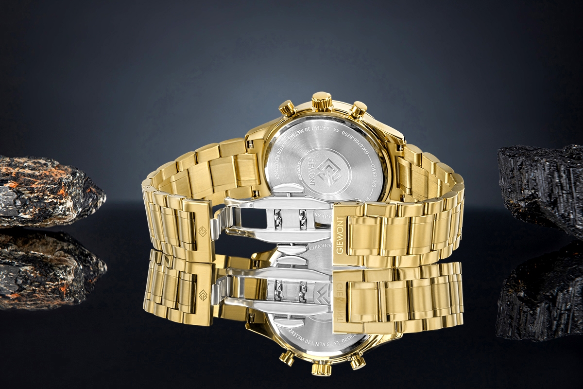 Zegarek Męski Giewont Chronograph Sapphire Złoto Niebieski GW6310-B5 - obrazek 6