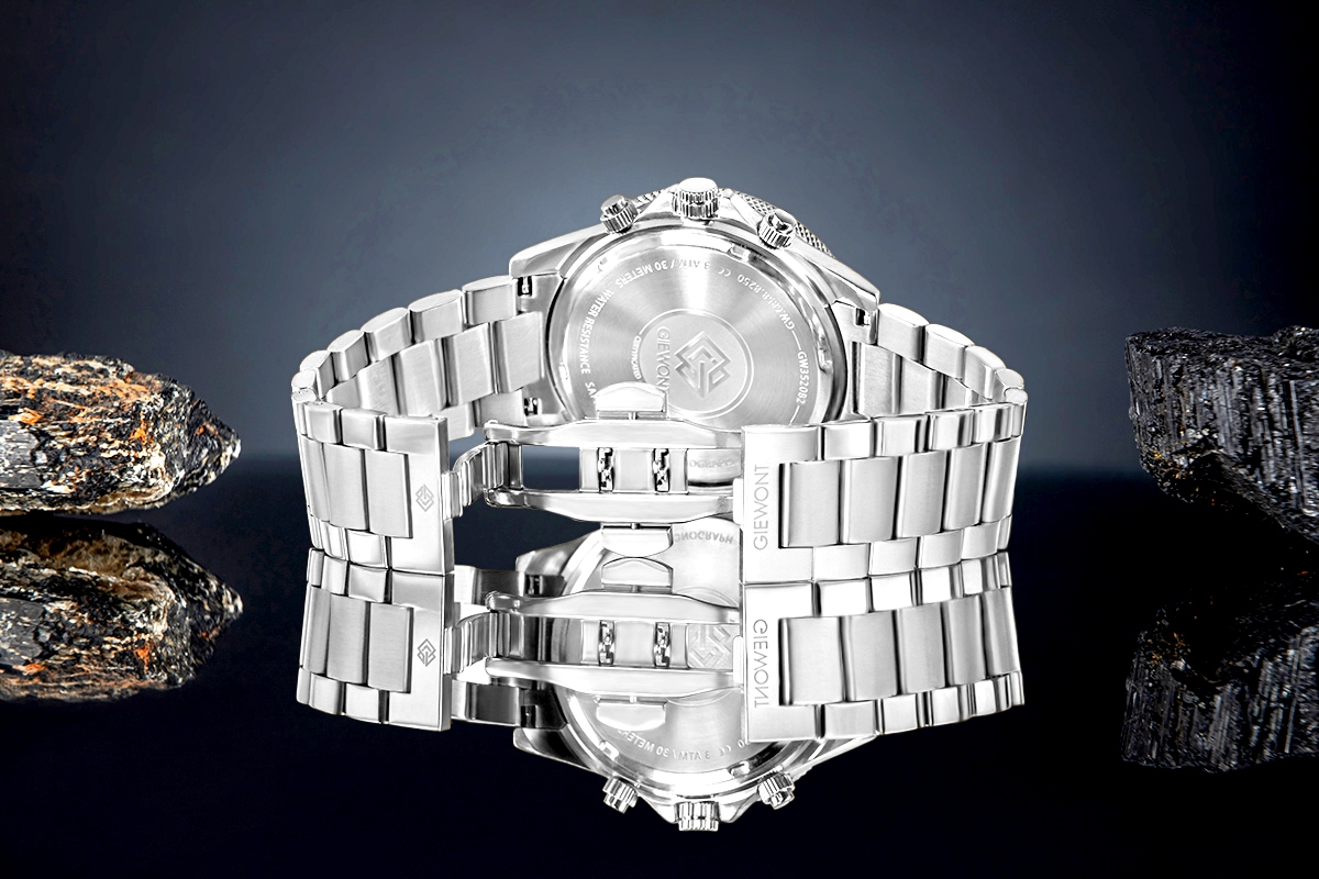 Zegarek Męski Giewont Chronograph Sapphire Srebrno Czarny GW3520-B2 - obrazek 6