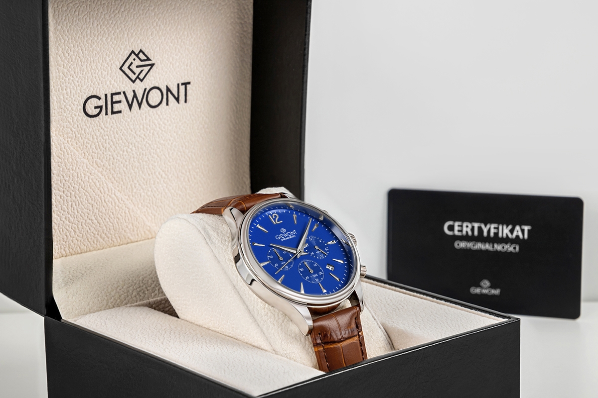 Zegarek Męski Giewont Chronograph Sapphire Brązowo Niebieski GW6310-A5 - obrazek 7