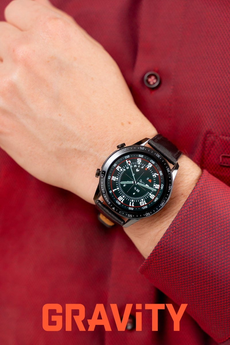 Smartwatch Gravity Czarny 2 Paski GT10-3 - obrazek 3