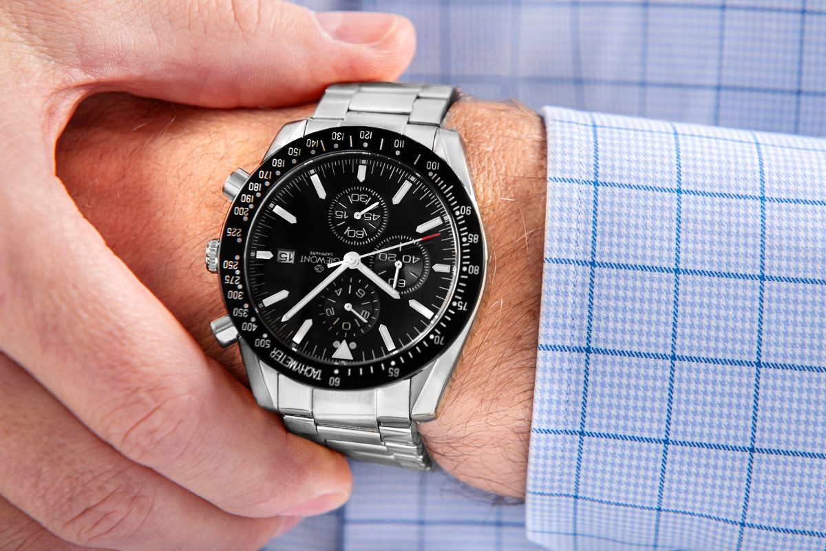 Zegarek Męski Giewont Chronograph Sapphire Srebrno Czarny GW8720-B2 - obrazek 4