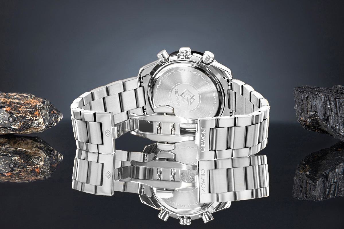Zegarek Męski Giewont Chronograph Sapphire Srebrno Czarny GW8720-B2 - obrazek 6