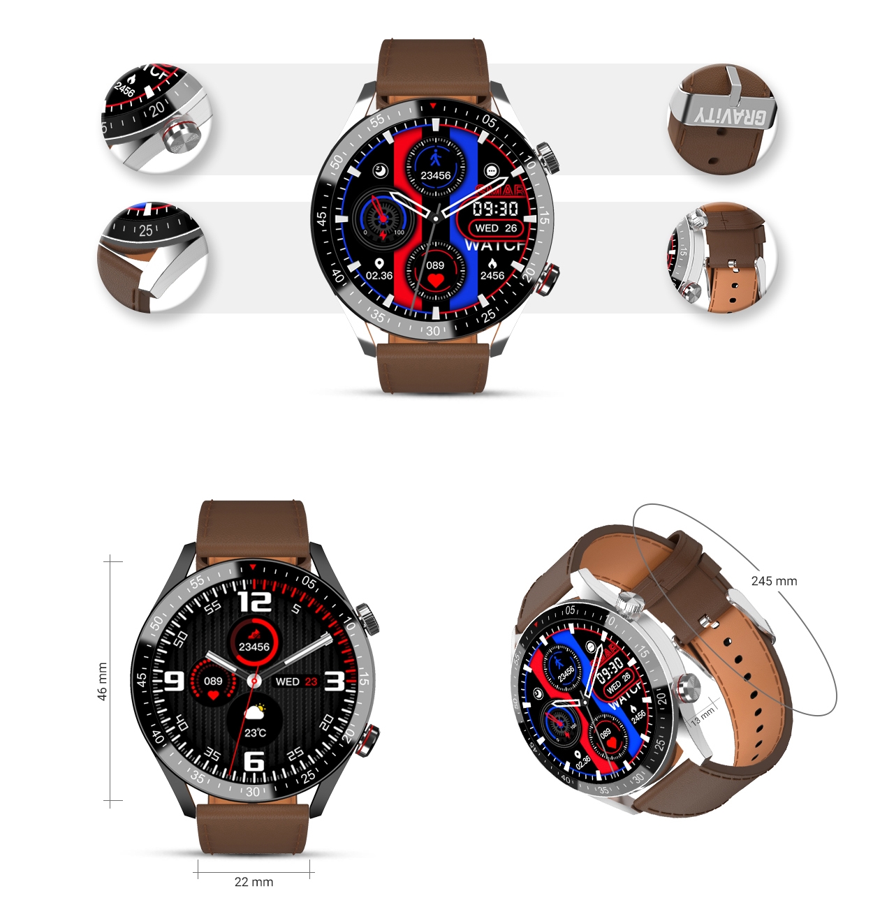 Smartwatch Męski Gravity GT4-7 - obrazek 7
