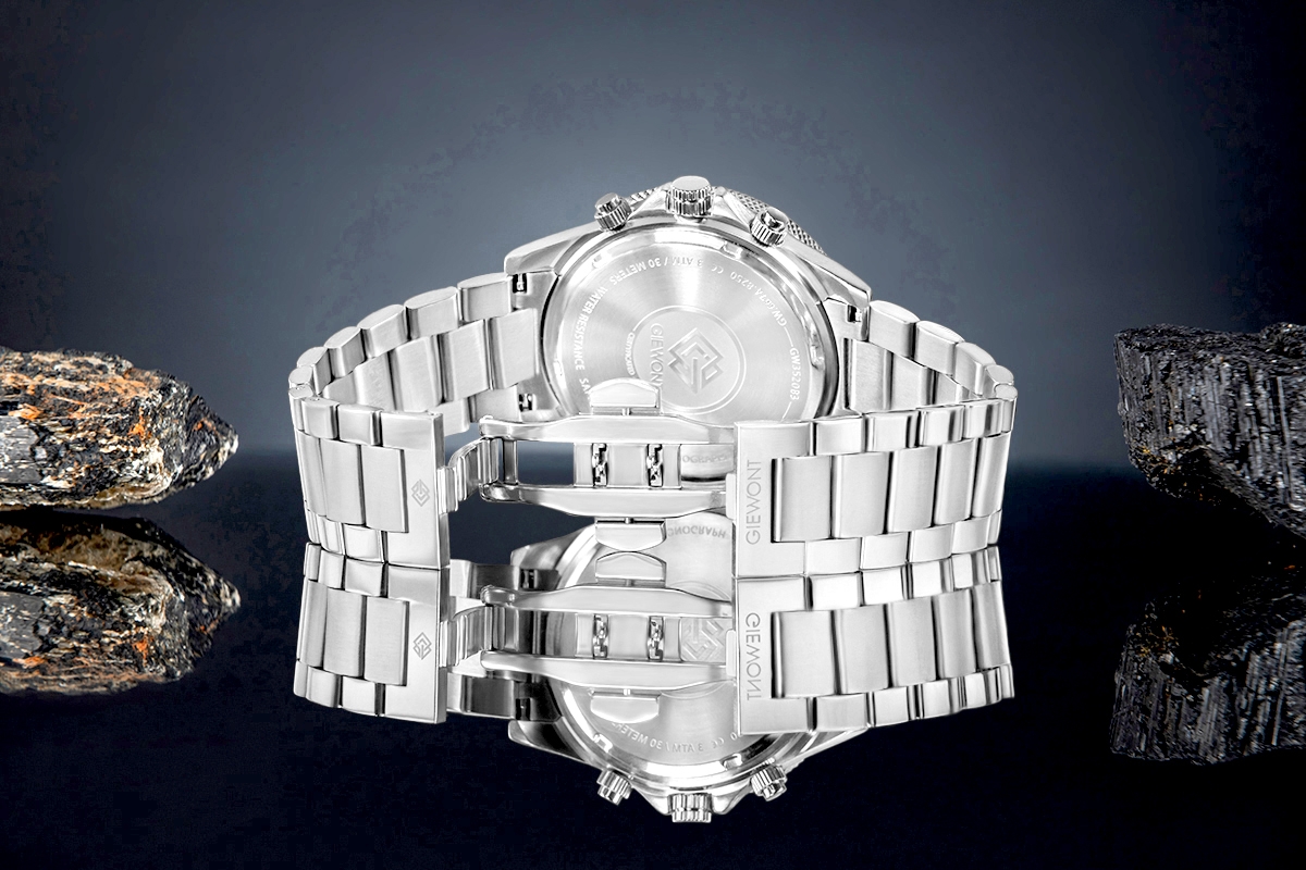 Zegarek Męski Giewont Chronograph Sapphire Srebrno Niebieski GW3520-B3 - obrazek 6