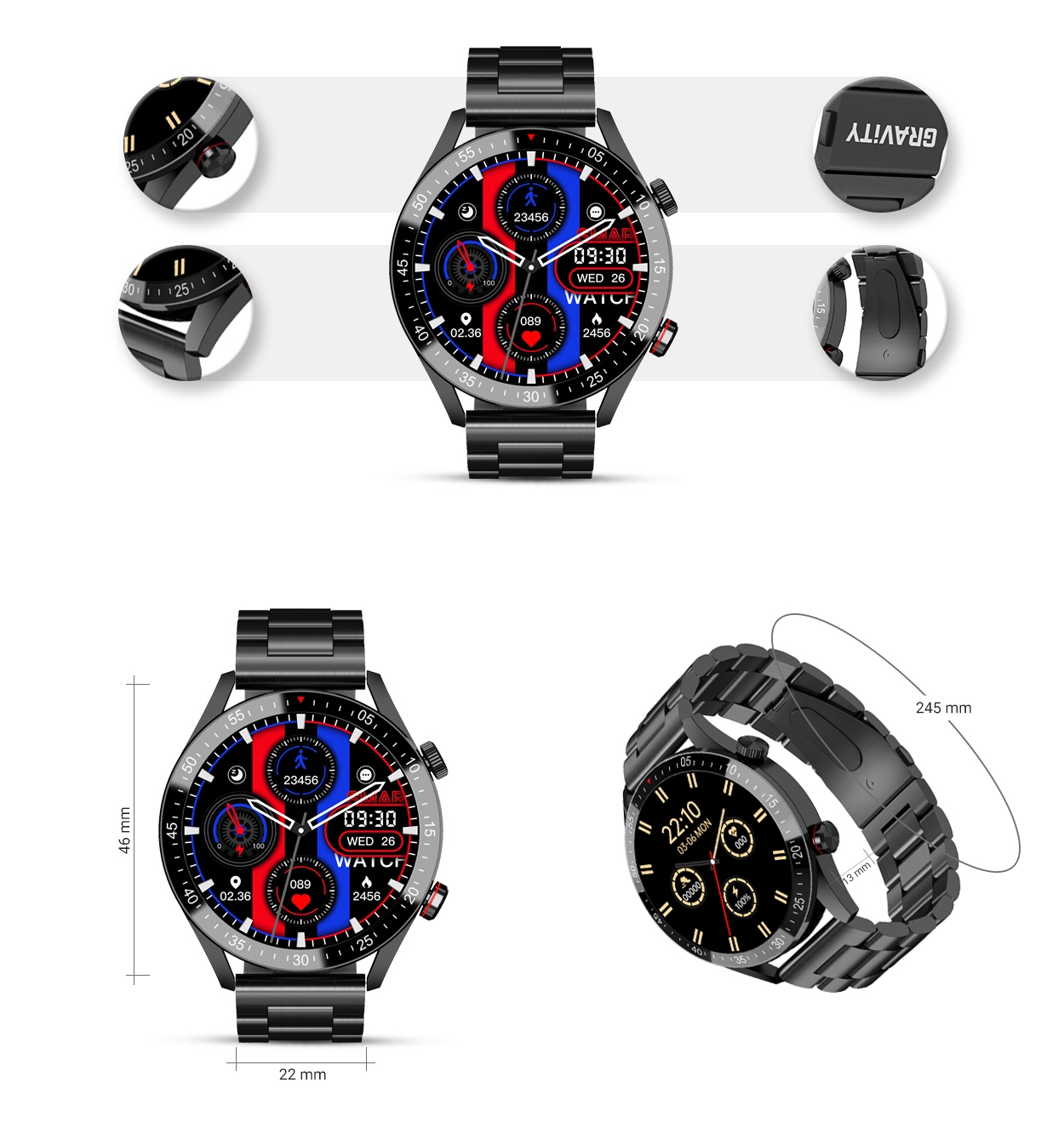 Smartwatch Męski Gravity GT4-2 - obrazek 7
