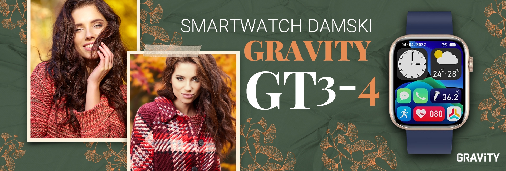 Smartwatch Damski Gravity GT3-4 Różowo-Granatowy - obrazek 5