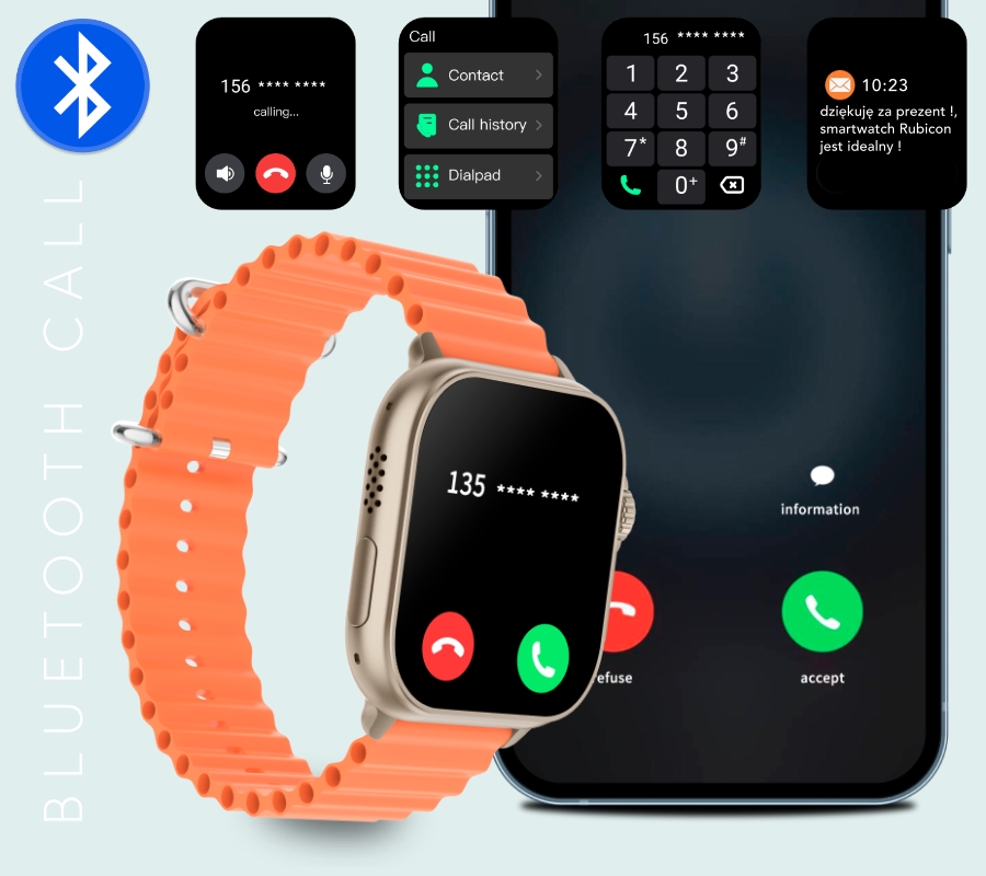Smartwatch Męski RUBICON RNCF17 Tytan/Black SMARUB268 - obrazek 6