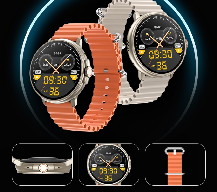 Smartwatch RUBICON RNCF15 Tytan/Orange SMARUB258 - obrazek 6