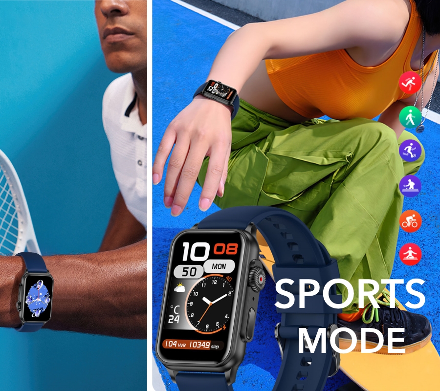 Smartwatch Damski RUBICON RNCF06 Black/Dark Blue SMARUB220 - obrazek 6