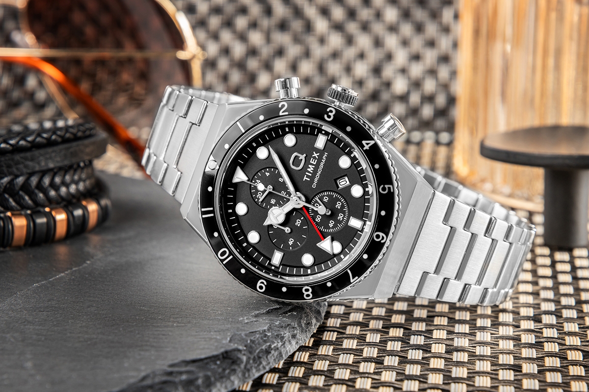 Zegarek Męski TIMEX Q Timex 3-Time Zone Chronograph TW2V69800 + BOX - obrazek 6