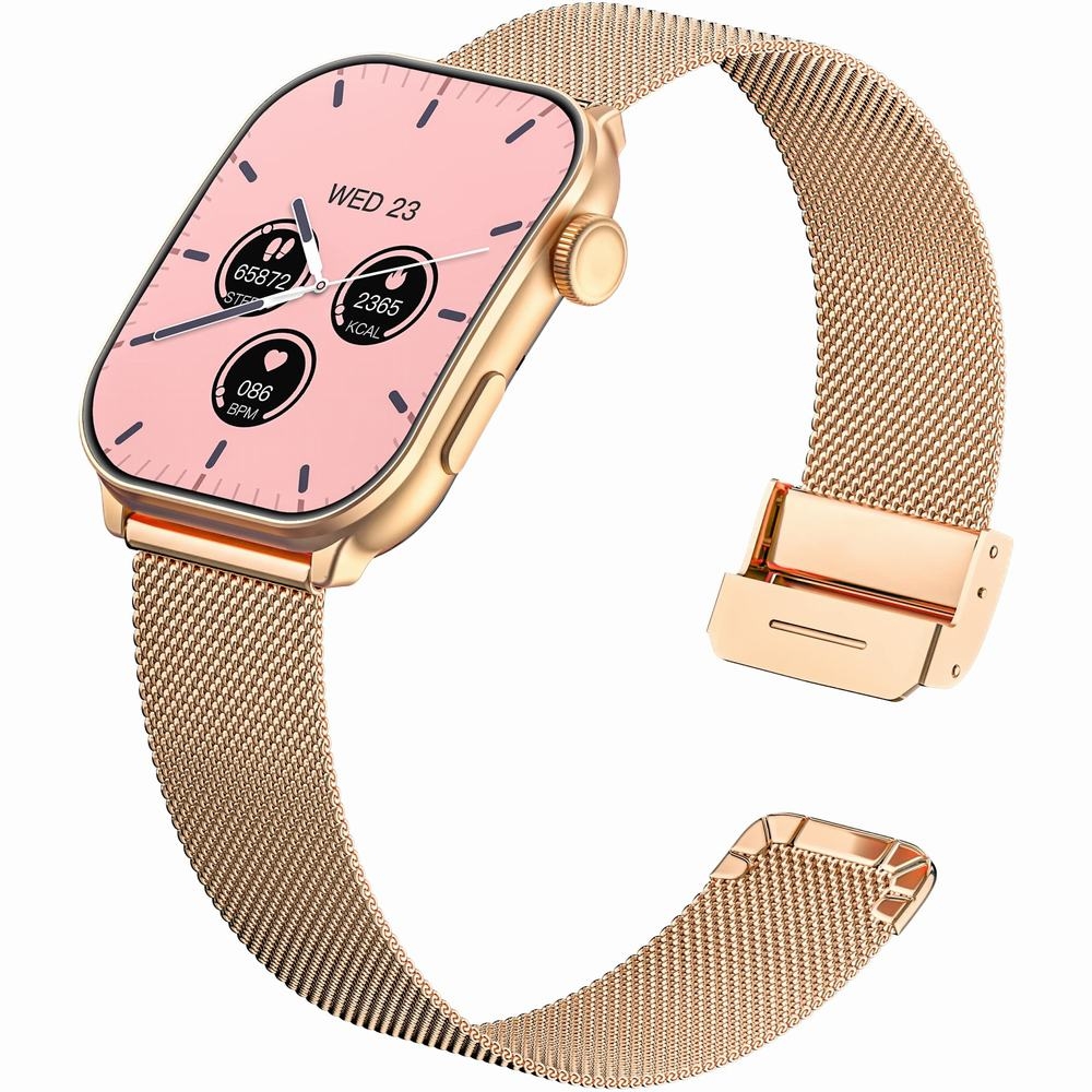 Smartwatch Damski GRAVITY GT28-8 Pasek + Bransoleta Różowe złoto Granatowy - obrazek 6