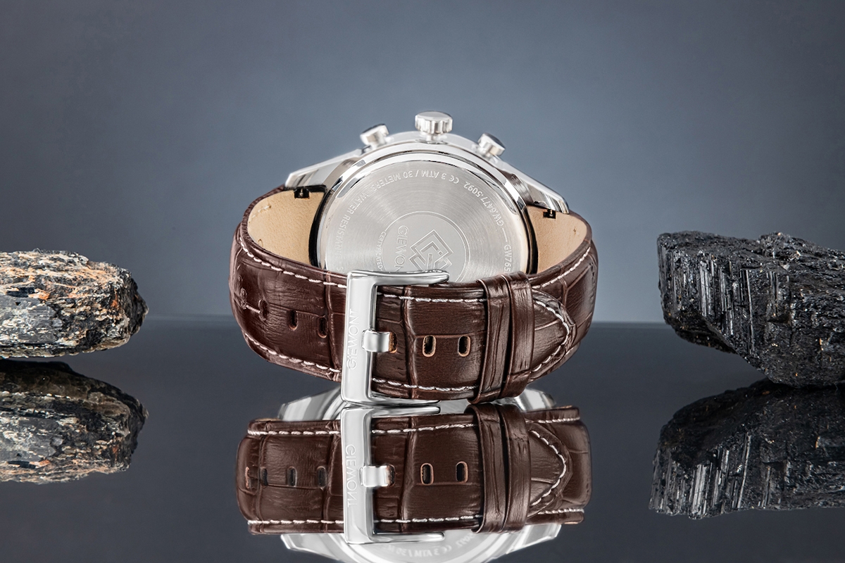 Zegarek Męski Giewont Chronograph Sapphire Srebrno Niebieski GW7650-A5 - obrazek 7