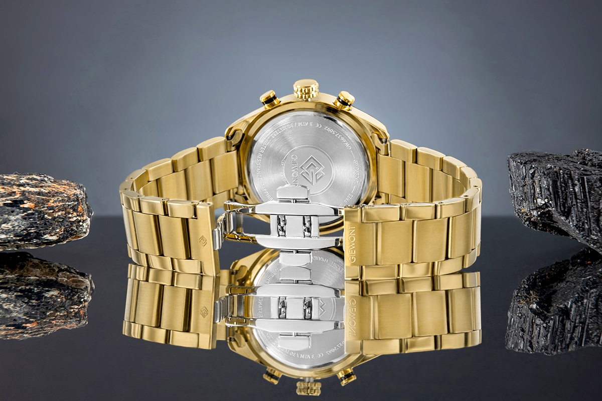 Zegarek Męski Giewont Chronograph Sapphire Złoto Czarny GW9580-B4 - obrazek 7