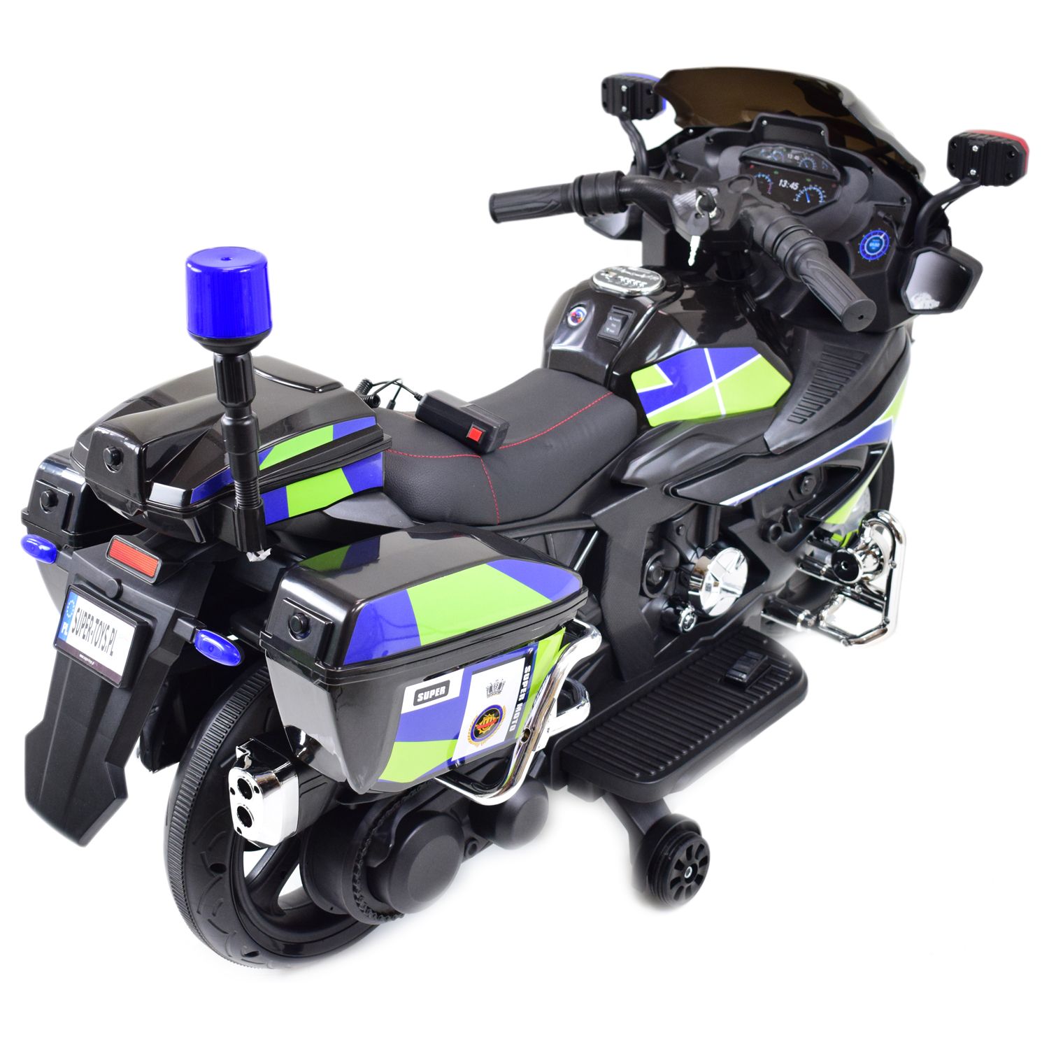 MEGA MOTOR POLICYJNY NA AKUMULATOR, KOGUT, MEGAFON, MOC/BEJ8188 - obrazek 14