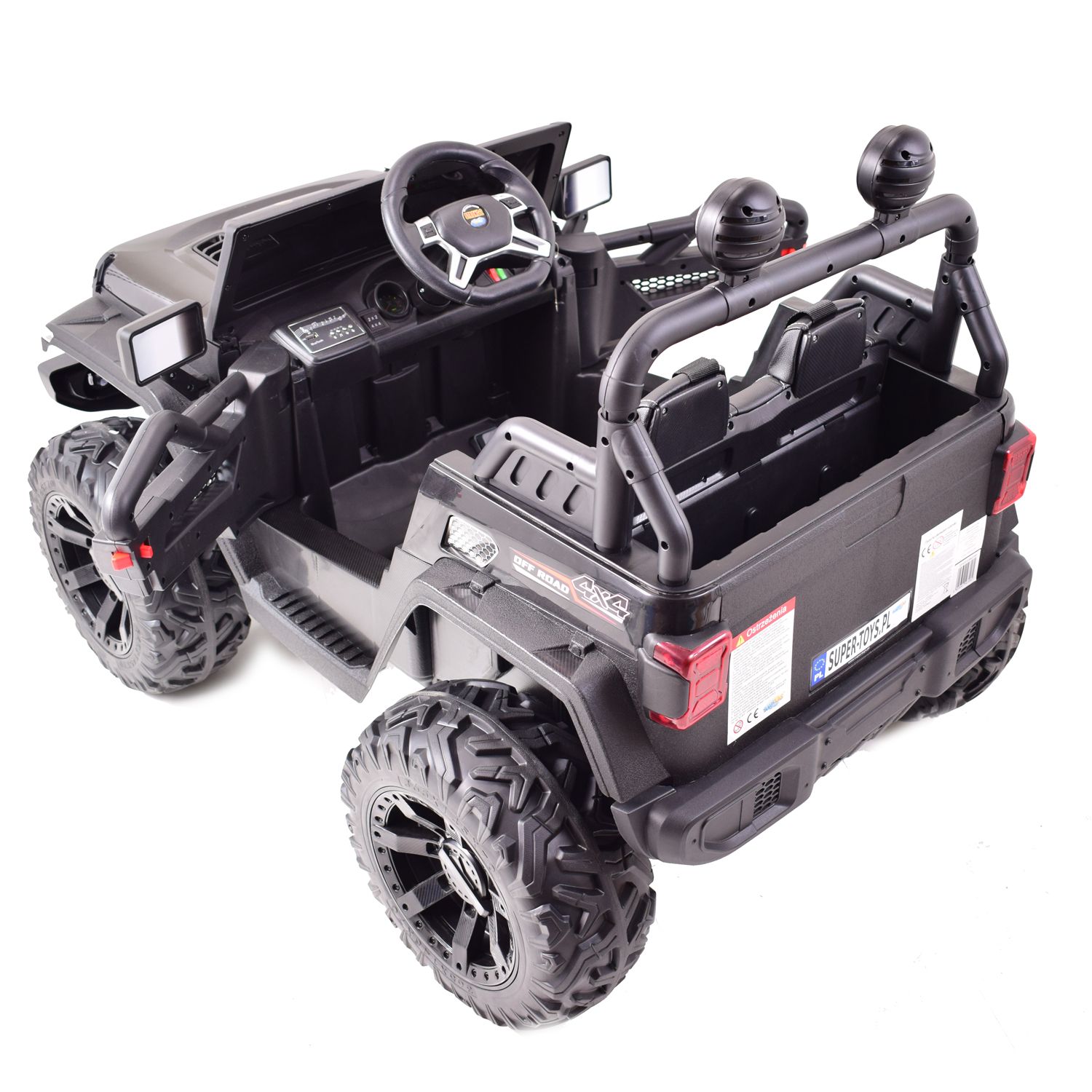 MEGA DŻIP OFF ROAD 4X4, MIĘKKIE KOŁA, MIĘKKIE SIEDZENIE, FUNKCJA BUJANIA, KLUCZYK,/HC8988 - obrazek 7