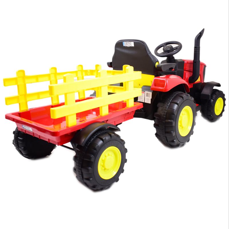 MEGA TRAKTOR NA AKUMULATOR Z PRZYCZEPĄ. MIĘKKIE SIEDZENIE, PILOT, /HL3388 - obrazek 7