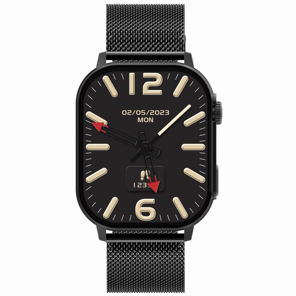 Smartwatch Gravity GT15-1 Czarny Pasek Silikonowy + Czarna Bransoleta - obrazek 4