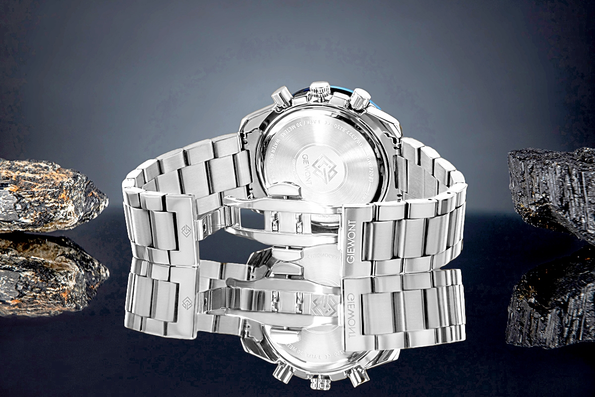 Zegarek Męski Giewont Chronograph Sapphire Srebrno Niebieski GW8720-B3 - obrazek 6