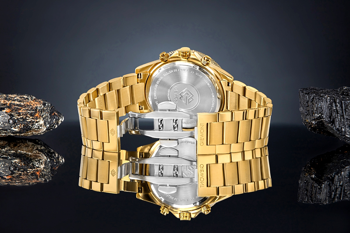 Zegarek Męski Giewont Chronograph Sapphire Złoto Czarny GW3520-B4 - obrazek 6
