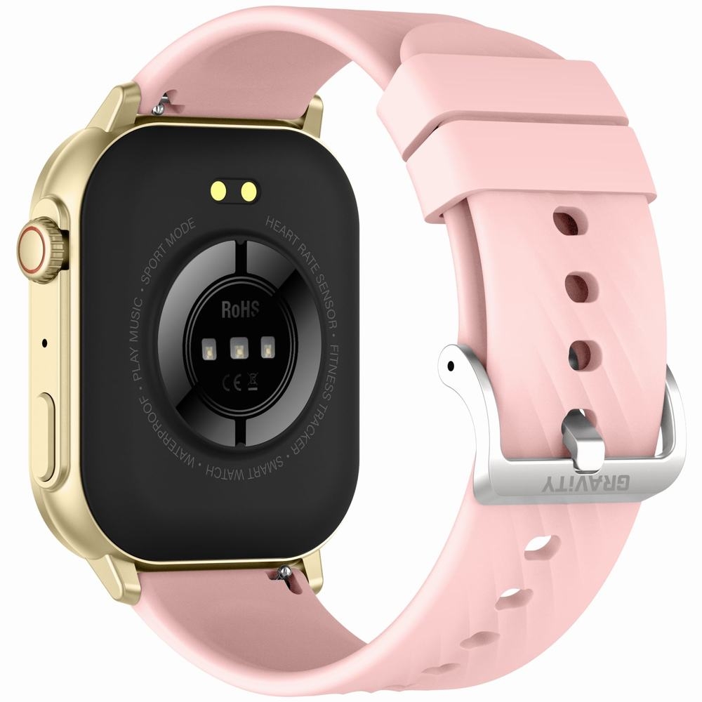 Smartwatch Gravity GT15-7 Różowy Pasek Silikonowy + Złota Bransoleta - obrazek 8