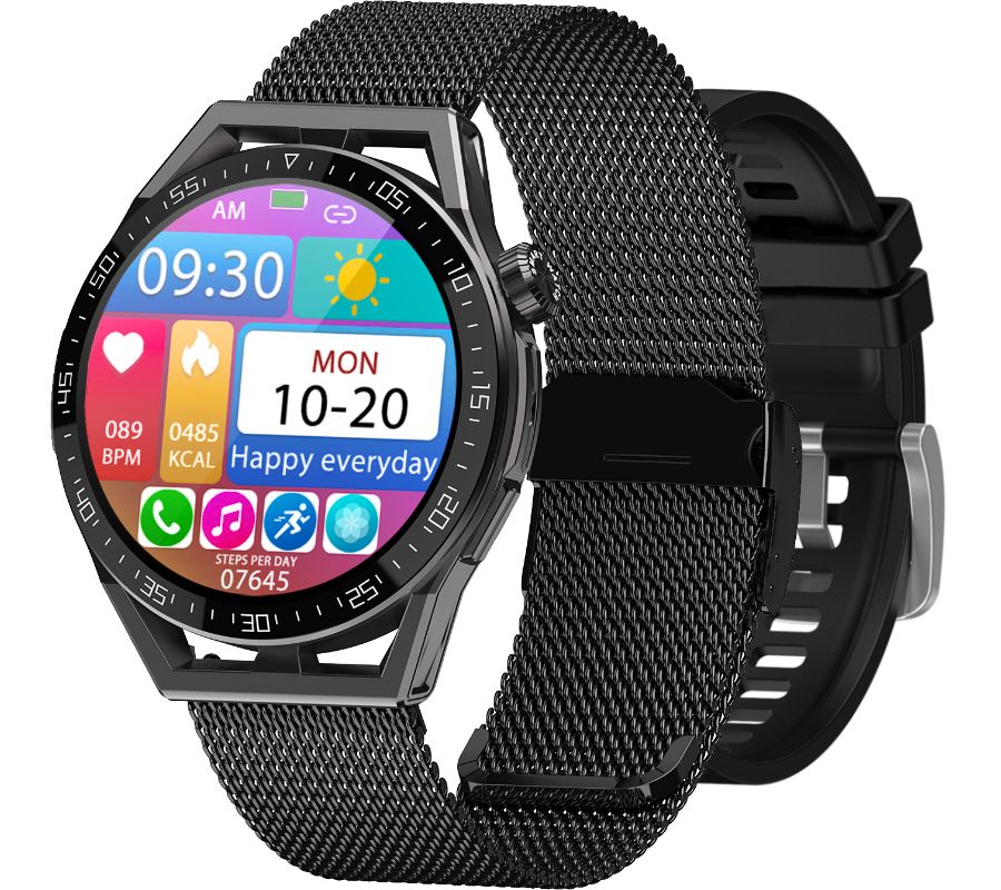 Smartwatch Rubicon RNCE88-2 Czarny- Czarny Pasek Silikonowy + Czarna Bransoleta - obrazek 2