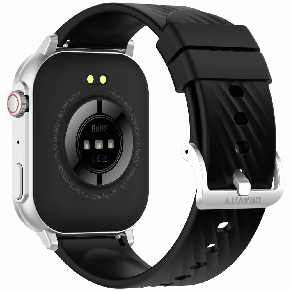 Smartwatch Gravity GT15-9 Czarny Pasek Silikonowy + Srebrna Bransoleta - obrazek 7