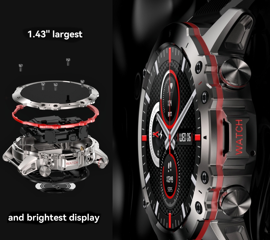 Smartwatch Męski Rubicon RNCF18-1 BLACK Bransoleta + Pasek - obrazek 7