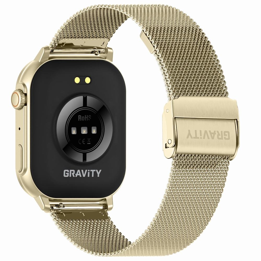 Smartwatch Damski GRAVITY GT15-10 Biały Pasek Silikonowy + Złota Bransoleta - obrazek 7