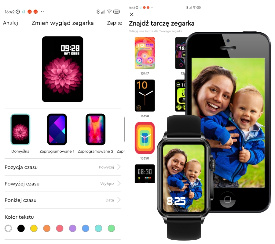Smartwatch Damski RUBICON RNCF06 Black/Dark Blue SMARUB220 - obrazek 7