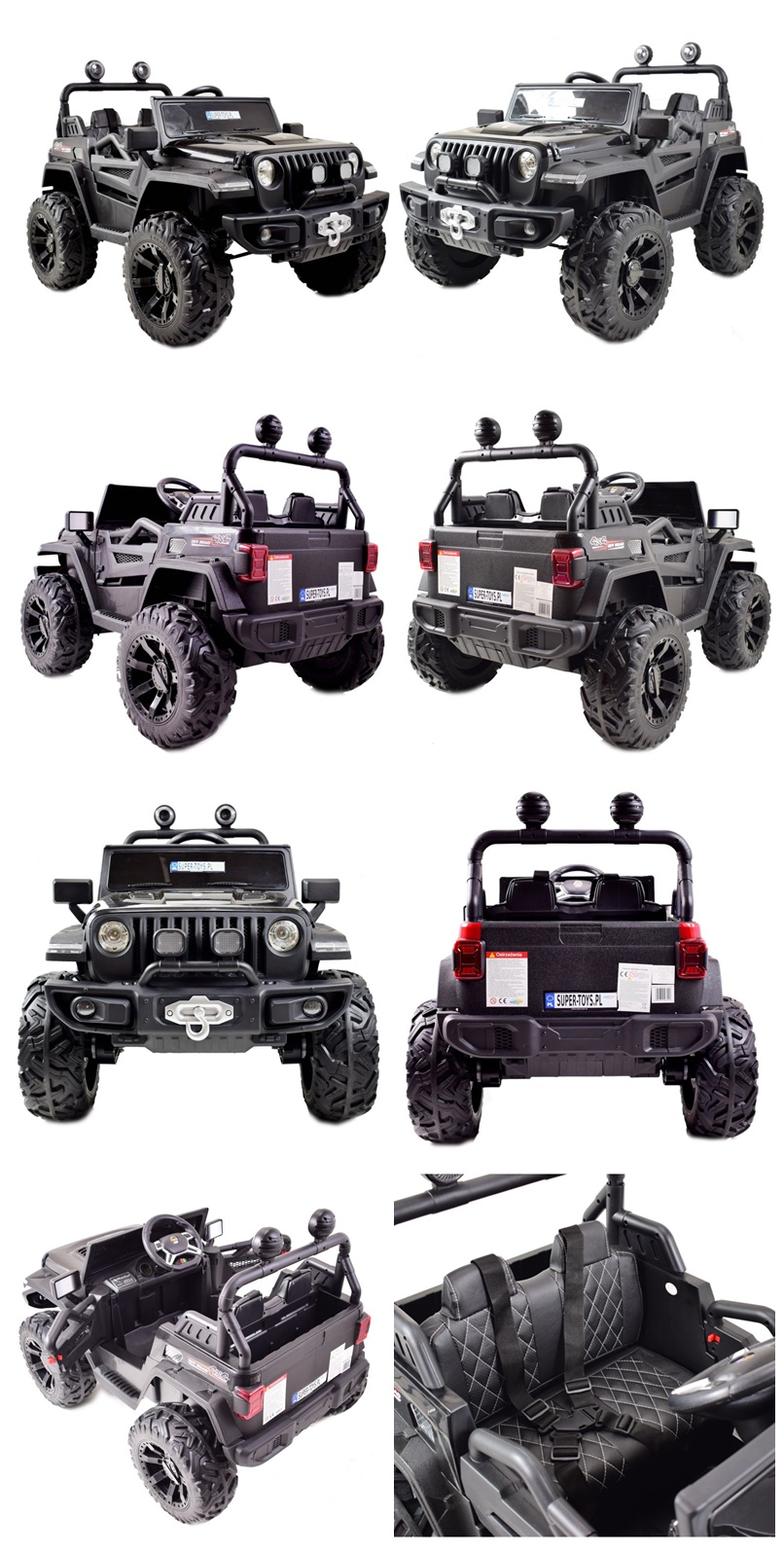 MEGA DŻIP OFF ROAD 4X4, MIĘKKIE KOŁA, MIĘKKIE SIEDZENIE, FUNKCJA BUJANIA, KLUCZYK,/HC8988 - obrazek 8