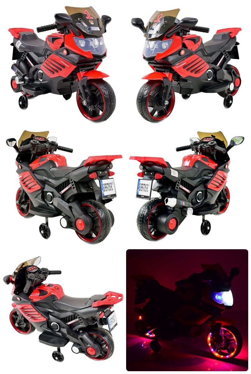 MOTOR ŚCIGACZ POWER168 - PIERWSZY MOTOREK DLA DZIECKA, ŚWIECĄCE KOŁA, /X168 - obrazek 6