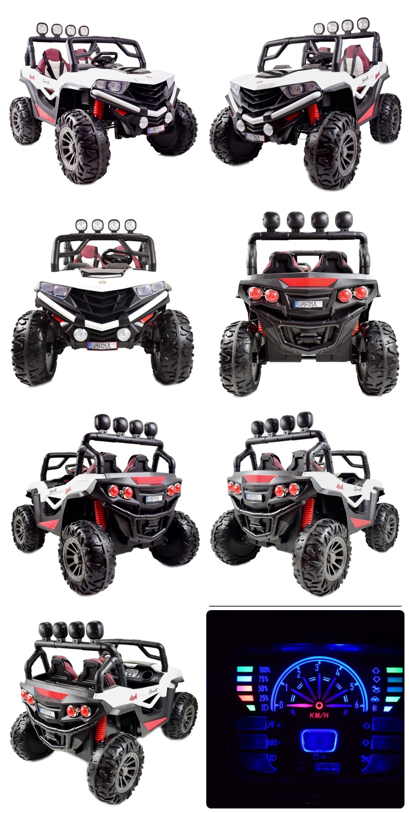 MEGA AUTO BUGGY SPORTS 4X4 , METALOWE AMORTYZATORY, FUNKCJA BUJANIA, PODŚWIETLANA MASKA. LICZNIKI, FULL OPCJA /CL908 - obrazek 7
